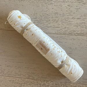 Nobodinoz organic cotton travel changing mat natural/ gold/ with stars